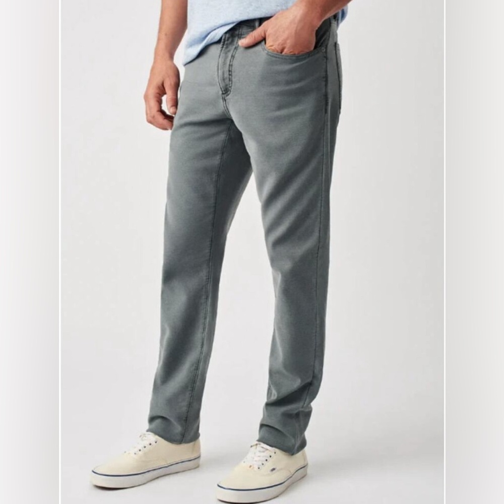 Faherty Stretch Terry 5-Pocket Pants Slate Gray Slim Straight Jeans 32x32 Men’s